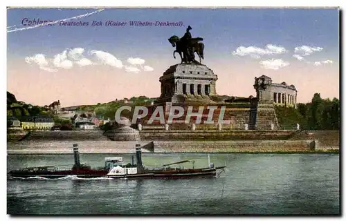 Allemagne Coblenz Ansichtskarte AK Deutsches Eck (Kaiser Wilhelm Denkmal)