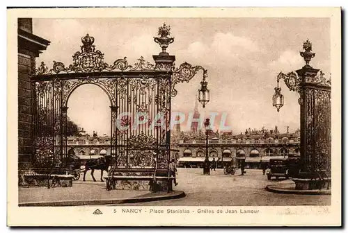 Nancy Cartes postales Place Stanislas GRilles de Jean Lamour