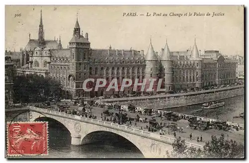 Paris Cartes postales Le pont au cahnge et le palais de justice