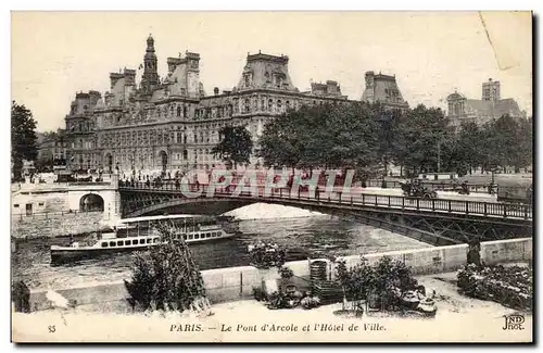 Paris Cartes postales Le pont d'Arcole et l'hotel de ville (marche aux fleurs)