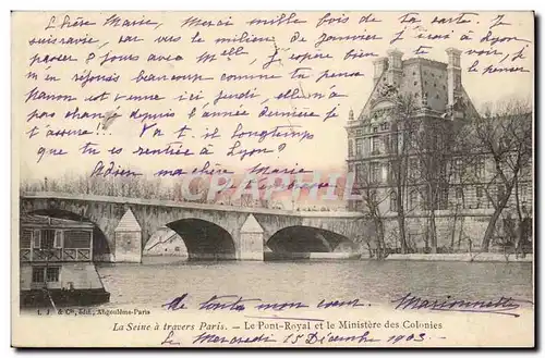 Paris Ansichtskarte AK La SEine a travers Paris Le Pont royal et le Ministere des Colonies