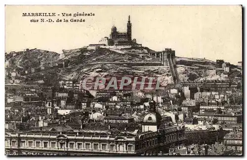 Marseile - Vue Generale sur Notre Dame de la Garde - Ansichtskarte AK