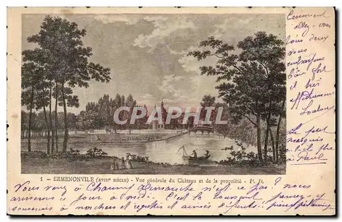 Ermenonville - XVII siecle - Vue Generale du Chateau et de la Propriete - Cartes postales