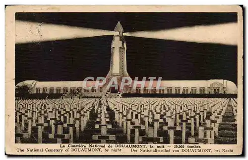 Douaumont Cartes postales Le cimetiere national La nuit