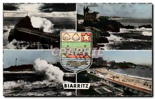 Biarritz Cartes postales Rocher de la vierge Villa Belza Phare Grande plage Lighthouse