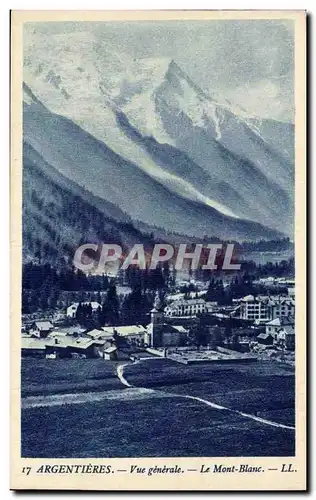 Argentieres Cartes postales Vue generale Le mont Blanc