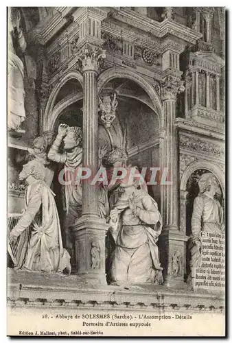 Solesmes Cartes postales Abbaye L'assomption DEtails Portraits d'artisans supposes