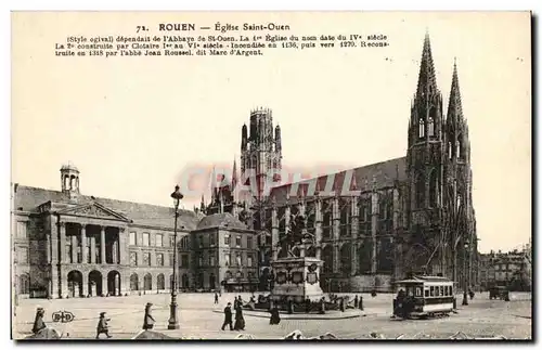 Rouen Ansichtskarte AK Eglise Saint Ouen (tramway)