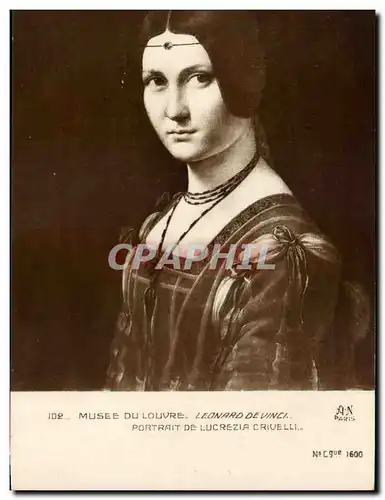 Paris 1 Musee du Louvre - Leonardo De Vinci - Portrait de Lucrezia Crivelli - Cartes postales