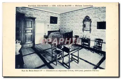 Aix les Bains - Rue du bain Henri IV Chambre ddu Sejourne Elvire 1916 pension Perier - Cartes postales