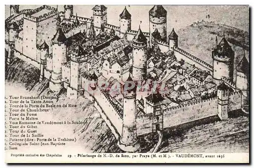 Vaudemont avant 1636 Notre Dame de Sion par Praye - Cartes postales