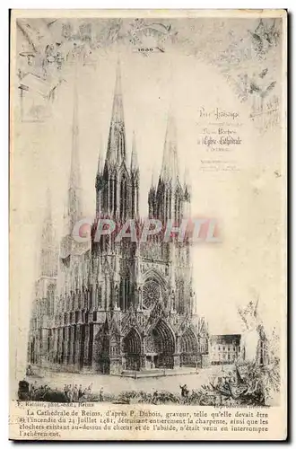 Cartes postales La cathedrale de Reims par Dubois