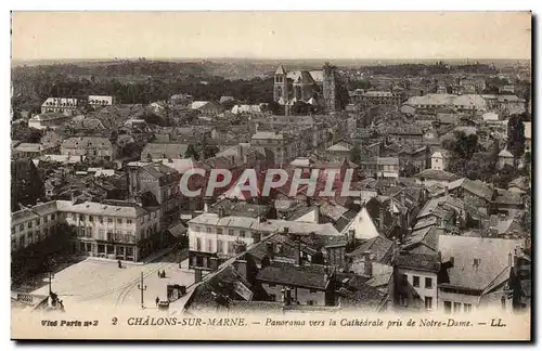 Ansichtskarte AK Chalons sur marne Panorama vers la cathedrale pris de Notre DAme