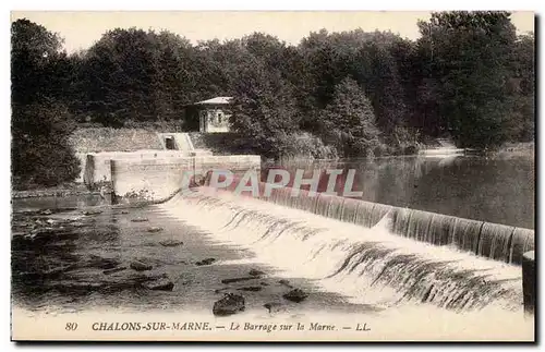 Ansichtskarte AK Chalons sur marne Le barrage sur la Marne