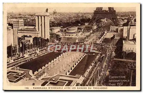 Ansichtskarte AK paris Panorama d&#39ensemble avec les bassins du Trocadero (Tour Eiffel)