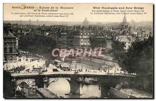 Paris 1 - Ecluse de la Monnaie et le Pont Neuf - Le Plus ancien des Ponts de Paris - Ansichtskarte AK