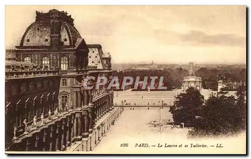 Paris Cartes postales Le Louvre et les Tuileries