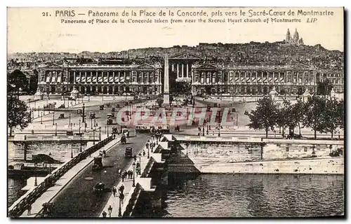 Paris Cartes postales Panorama de la place de la Concorde pris vers le SAcre Coeur de Montmartre