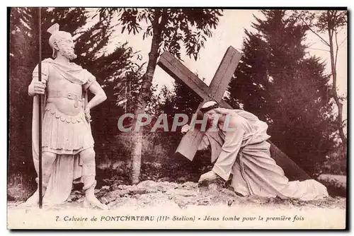 Cartes postales Calvaire de Pontchateau Jesus tombe pour le premiere fois