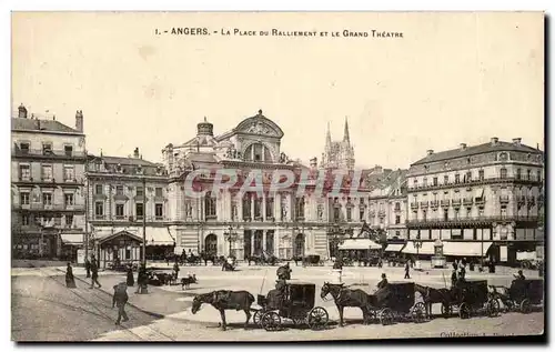 Angers Cartes postales La place du ralliement et le grand theatre