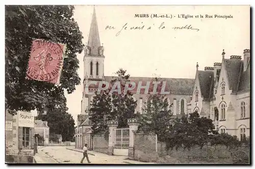 Murs Cartes postales l'eglise et la rue principale