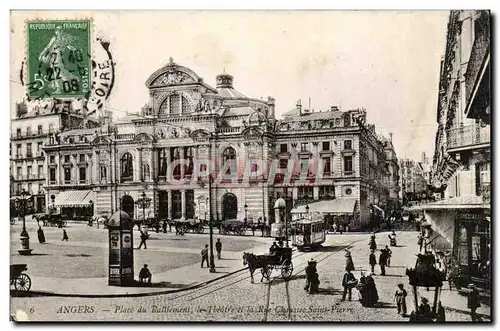 Angers Cartes postales Place du ralliement le theatre et la rue Chaussee Saint Pierre