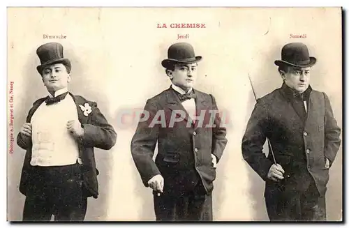 Fantaisie - Homme - La Chemise - Humour - Spic and span on Sunday - Cartes postales