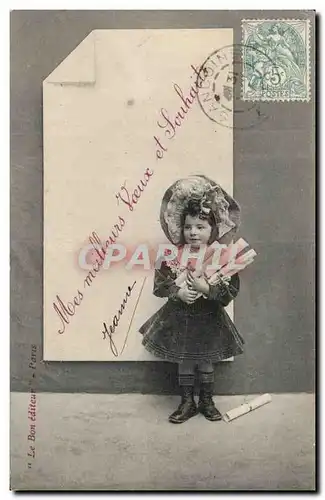 Fantaisie - Enfants - Mes Meilleurs Voeux et Souhaits - Child with hat - Cartes postales