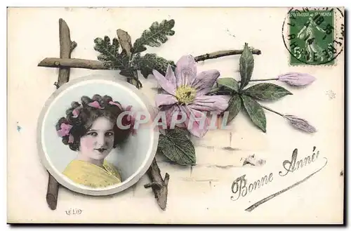 Cartes postales FAntaisie Bonne annee Femme