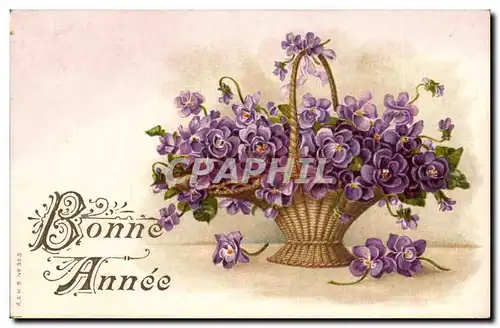 Cartes postales FAntaisie Bonne annee Fleurs