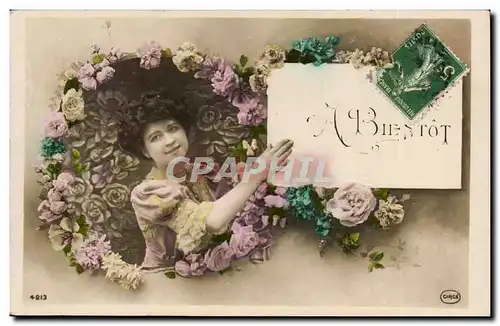 Cartes postales FAntaisie A bientot femme