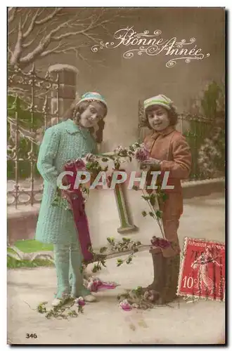 Cartes postales FAntaisie Bonne annee (enfants)