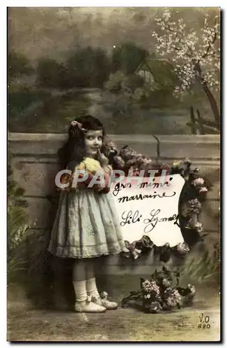 Cartes postales fantaisie enfant gros mimi Lili Lyonne