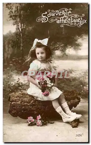 Cartes postales fantaisie Souvenir affectueux Enfant