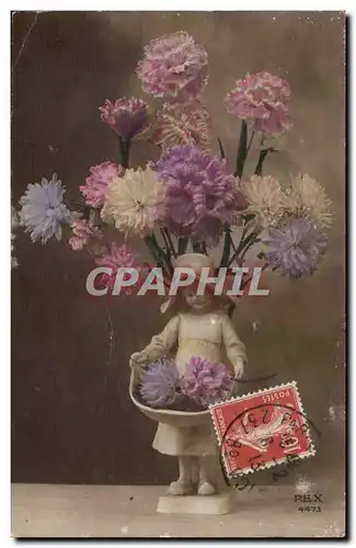 Cartes postales fantaisie Enfant Fleurs