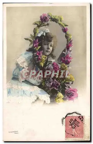 Cartes postales fantaisie Enfant Fleurs