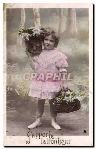 Cartes postales FAntaisie J&#39apporte le bonheur Enfant