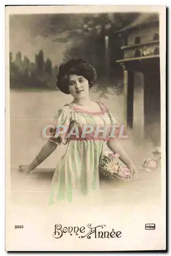 Cartes postales FAntaisie Bonne annee Femme