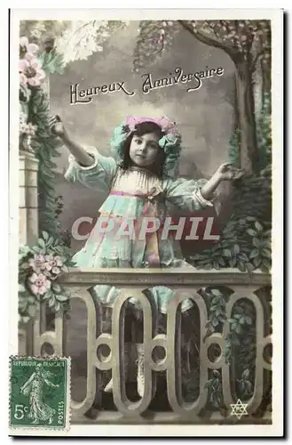 Cartes postales FAntaisie Roses Heureux anniversaire Enfant