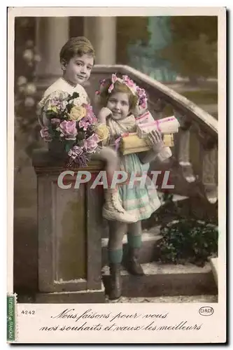 Cartes postales Fantaisie Enfant Nous faisons pour vous nos souhaits et voeux les meilleurs