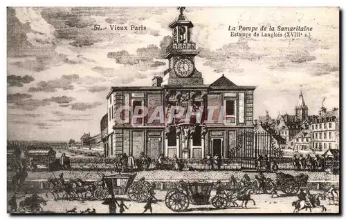 Ansichtskarte AK Histoire Vieux Paris La pompe de la SAmaritaine Estampe de Langlois