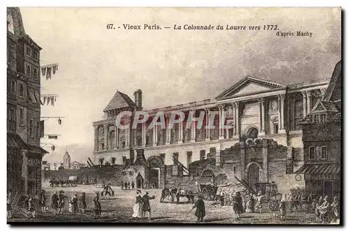 Cartes postales Histoire Vieux Paris La colonnade du Loivre vers 1772