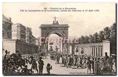 Cartes postales Histoire Fete de l&#39acceptation de la Constitution (jardin des Tuileries) le 10 aout 1793