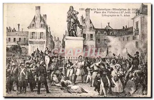 Ansichtskarte AK Histoire Paris historique Revoluation de 1830 Place des Victoires