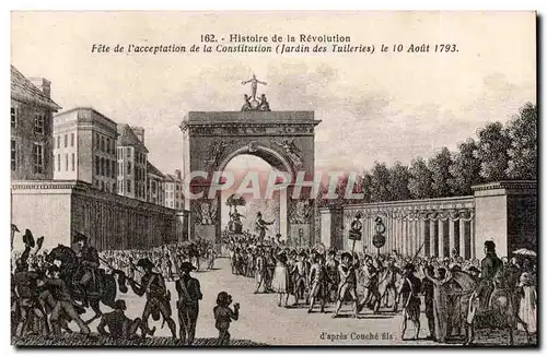 Cartes postales Histoire de la Revolution Fete de l&#39acceptation de la Consitution (jardin des Tuileries) 10 a