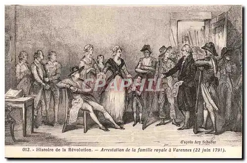 Cartes postales Histoire de la Revolution Arrestation de la famille royale a Varennes (22 juin 1792)