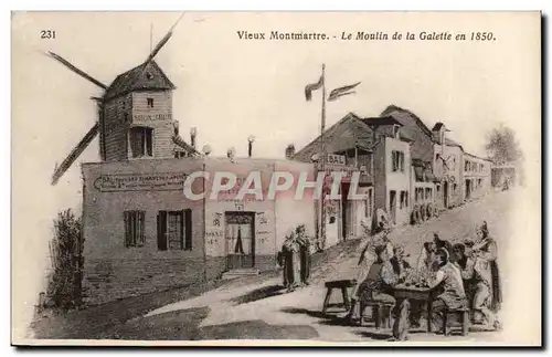 Ansichtskarte AK Histoire Vieux Montmartre le Mouin de la Galette en 1850