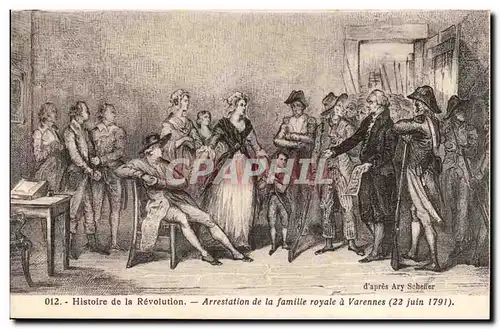 Cartes postales Histoire de la Revolution Arrestation de la famille royale a Varennes 22 juin 1792