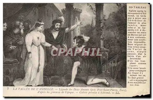 Cartes postales Histoire La vallee de l&#39Andelle Legende des deux amants pres Saint Pierre Eure Caliste promis