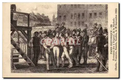 Ansichtskarte AK Histoire Paris Historique Execution des 4 sergents de la Rochelle 20 septmebre 1792